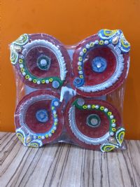 Coloured Clay Diya Set