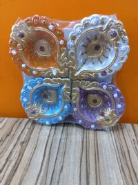 Coloured Clay Diya Set