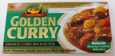 S&B Japanese Golden Curry Block 220g (110g x 2) Medium 
