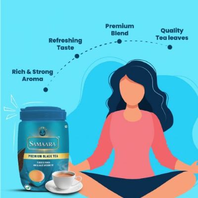 Jivvij Samaara Black Premium loose Tea Jar 1kg