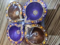Coloured Clay Diya Set