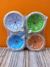 Coloured Clay Diya Set