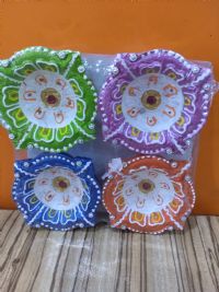 Coloured Clay Diya Set