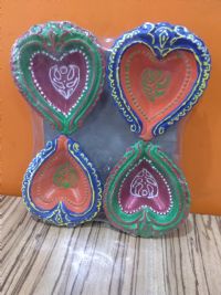 Coloured Clay Diya Set
