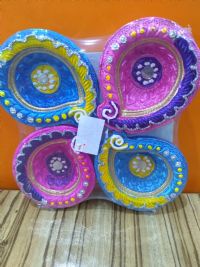 Coloured Clay Diya Set